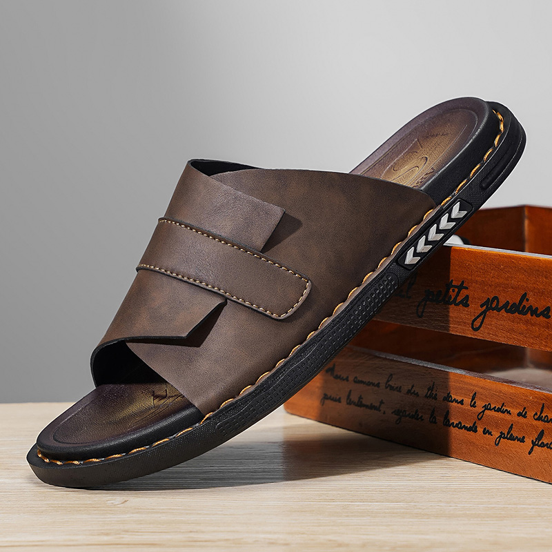 Flip Flop Leather Men - Chinelo Masculino de Couro Clássico Verão