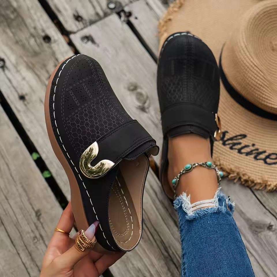 Espadrille Slip On - Mules confortáveis femininos, sapatos sem cadarço,