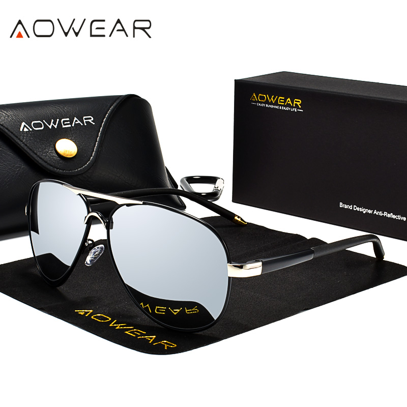 Aowear óculos de sol de aviaçã - Sunglasses Aviator Polarized avaliação e preço