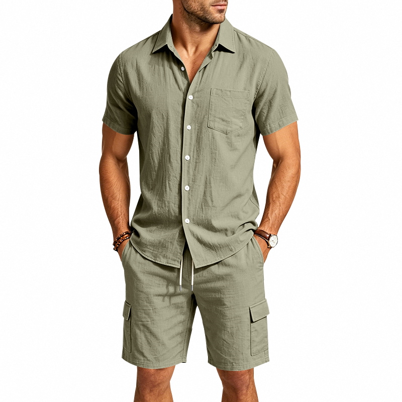Conjunto Masculino de Verão em - Short Linen Drawstring avaliação e preço