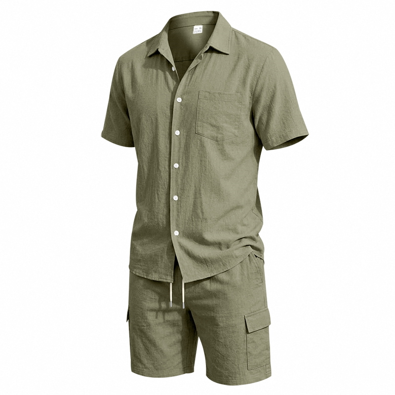Conjunto Masculino de Verão em - Short Linen Drawstring avaliação e preço