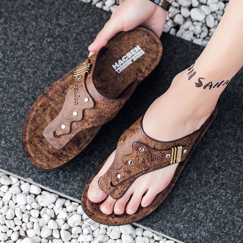 Novas Sandálias Masculinas 202 - Flip Flop Leather Men avaliação e preço